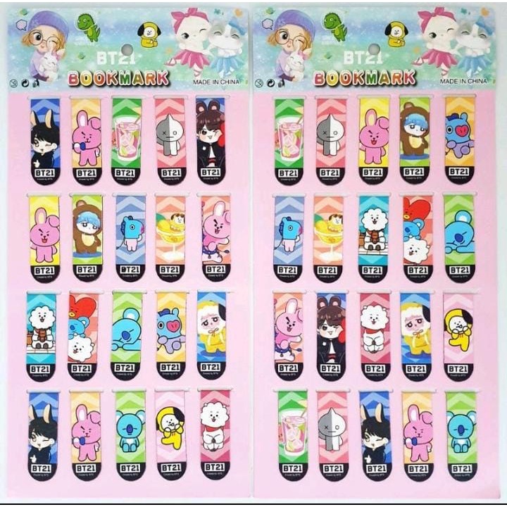 

1PC PEMBATAS BUKU MAGNET BTS BT21 KPOP / BOOKMARK MAGNET BT21