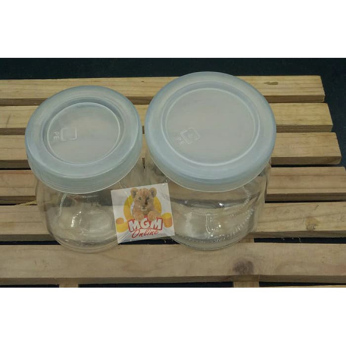 Botol Jar Toples Kaca (PENDEK) 100ML : Puding / Selai / Susu / Yoghurt