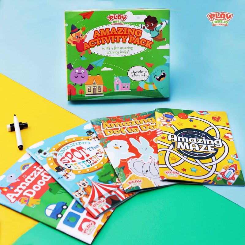 

Buku Aktifitas Edukasi Alat Tulis Bayi Anak Paud TK SD Set Belajar Bacaan Paket 3 tahun Pensil Tab Mainan Murah Pertamaku a5 a4 Amazing Actifitypack