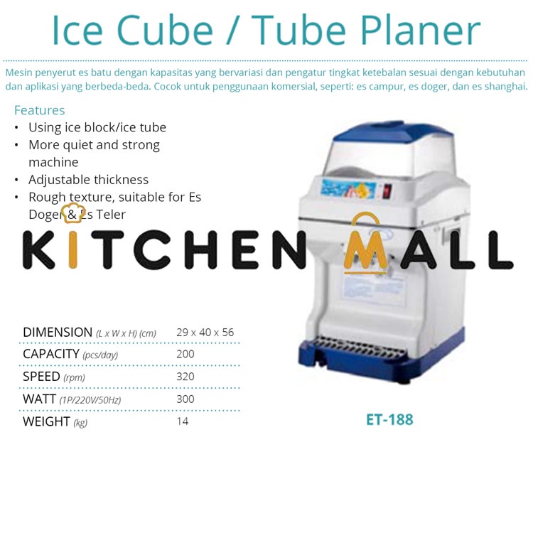 GEA ET-188 Ice Planner / Shaver / Mesin Penghancur Es / Mesin Es Serut