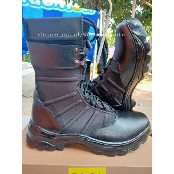 Sepatu PDL Ninja Titans TNI AD Full kulit Sapi Asli  by Wor Army Boots