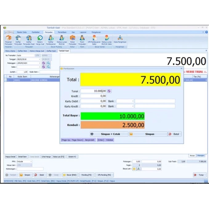 PROGRAM TOKO/KASIR IPOS 5 STANDART ORIGINAL MINIMARKET/GUDANG/RETAIL/TOKO KLONTONG/BUTIQ