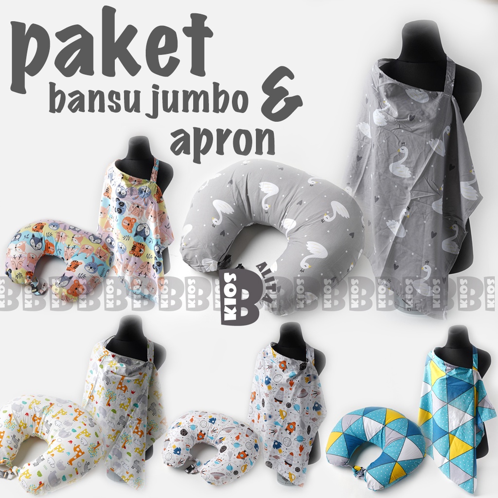 PAKET BANSU BANTAL MENYUSUI JUMBO + APRON COVER MENYUSUI TERMURAH