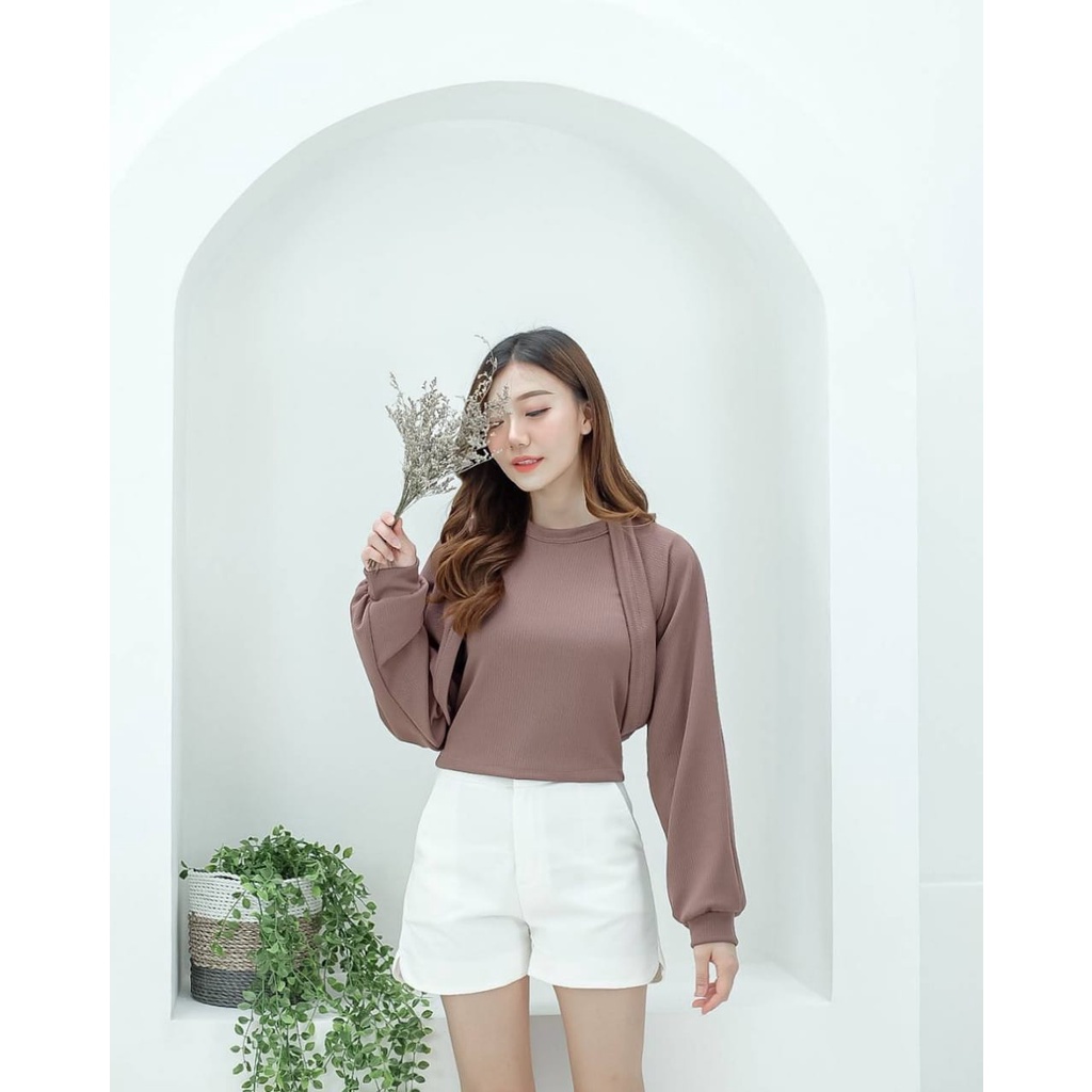 FWR - Knitted Shirt 2330 / Cardigan Crop Top Korean Style