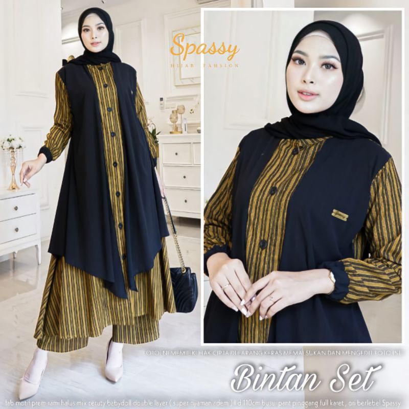 Ready Bintan Gamis Set Premium Halus Mix Ceruty Pakaian Wanita Original Terbaru By Spassy