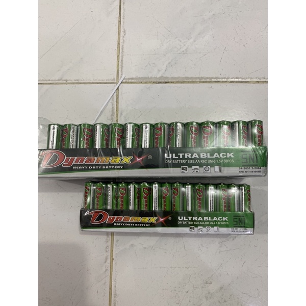 Baterai Dynamax - ECO BLACK / GREEN Dry battery Size AA R6C UM- 3 1.5V / Dynamax ultra black drt battery size AAA R03 Um-4 1.5v