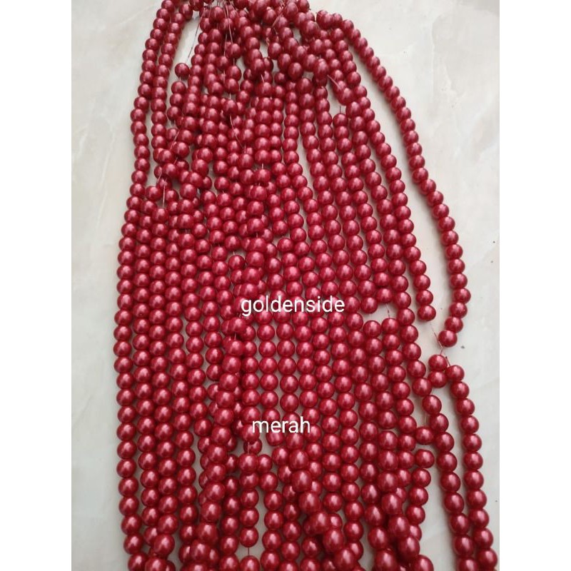 Mutsin Berat 8mm monte mutiara sintetis 8mm/string (+-120butir)