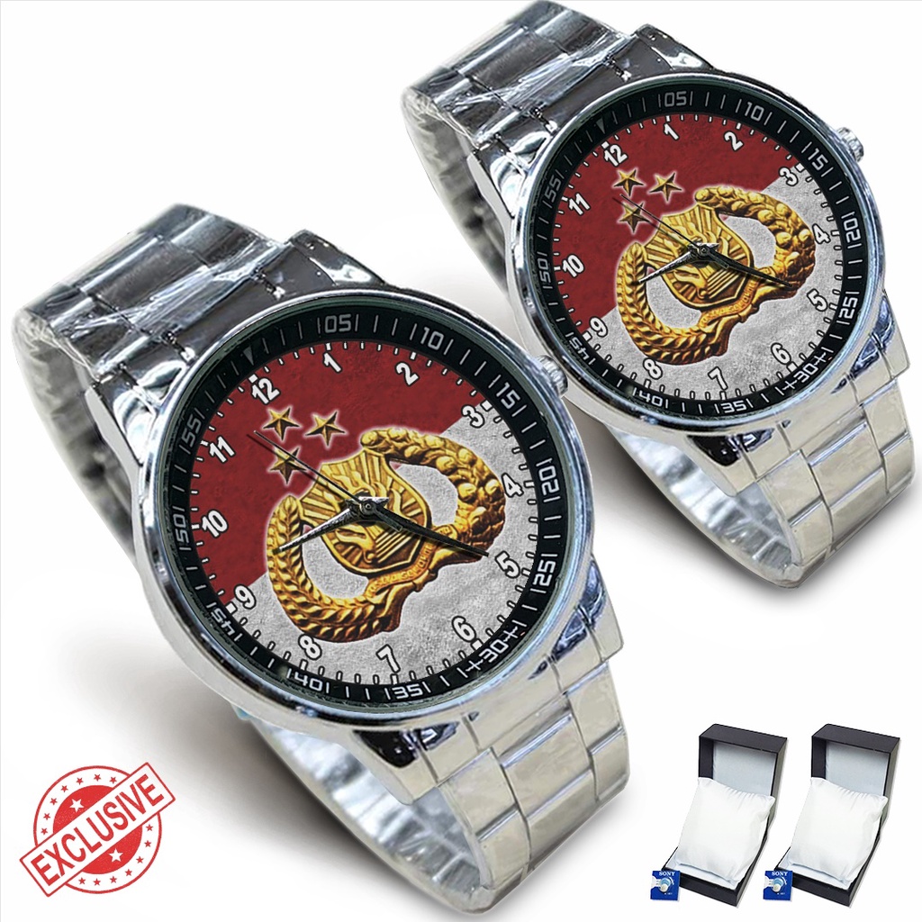 Jam Tangan Rantai Couple LAMBANG POLRI - 01 (Limited Edition)