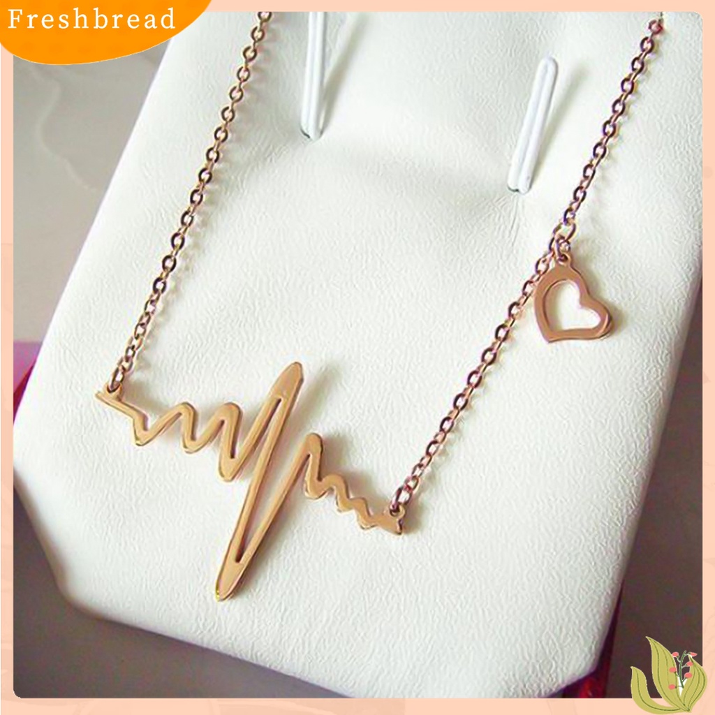 【Fresh】❀Women Fashion ECG Love Heart Pendant Necklace Charm Clavicle Chain Jewelry Gift