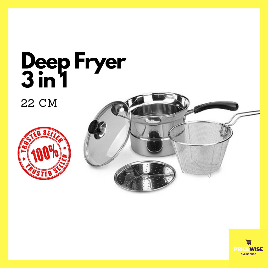 Jual PERALATAN MASAK PANCI DEEP FRYER SERBAGUNA 3 IN 1 STAINLESS STEEL ...