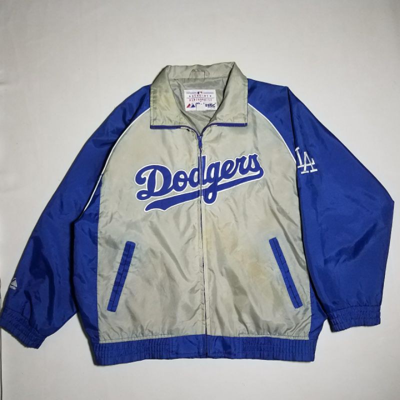 Jaket dodgers majestic la baseball mlb yankees vintage