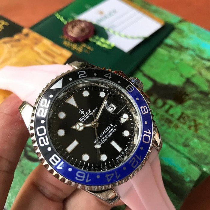 JAM TANGAN PRIA ROLEX OYSTER RUBBER DATE ORIGINAL BODY SILVER COWOK ANALOG ADA 5 WARNA