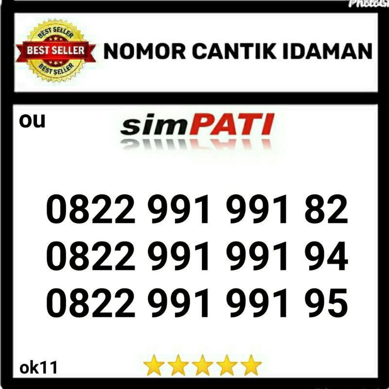 nomor cantik simpati seri tahun 1989 8882 iok11