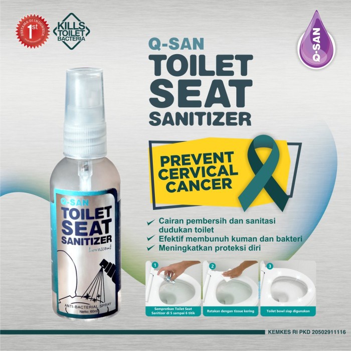 Qsan Q-san Toilet Seat Antiseptik Sanitizer / Pembersih dudukan Toilet