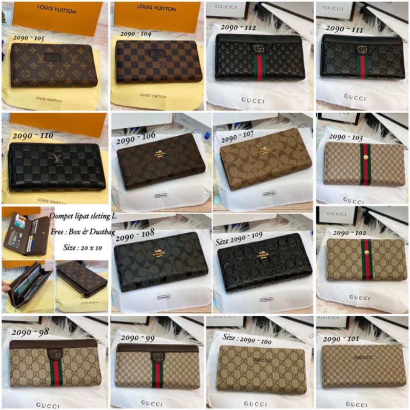 dompet branded GC lipat panjang sleting L kode 2090