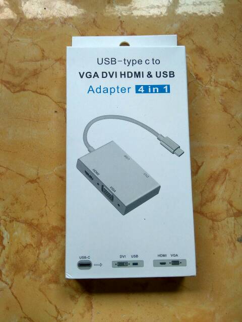 USB /USB TYPE C TO VGA HDTV DVI + USB Hub ADAPTER 4 IN 1 /MACBOOK S8