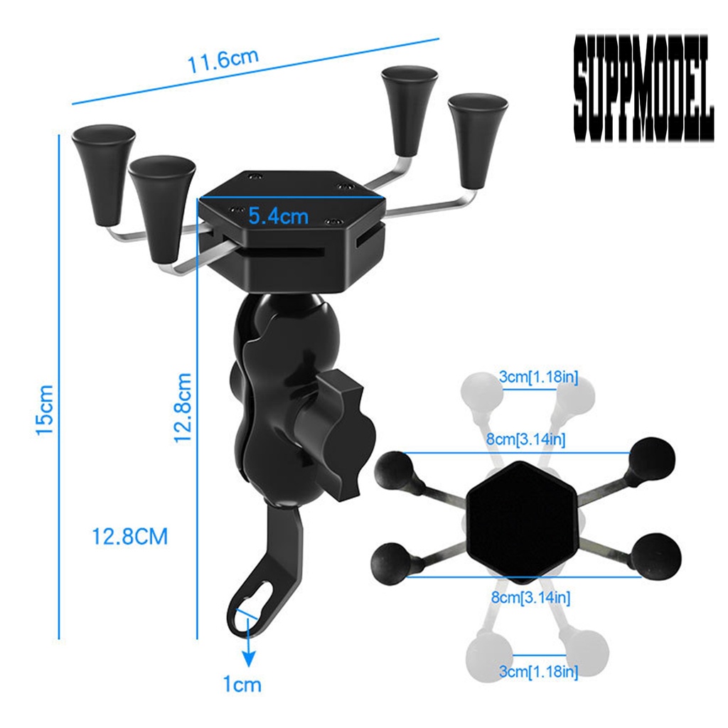 Stand Holder Handphone Tipe X Anti Air Tahan Lama Untuk Kaca Spion ATV