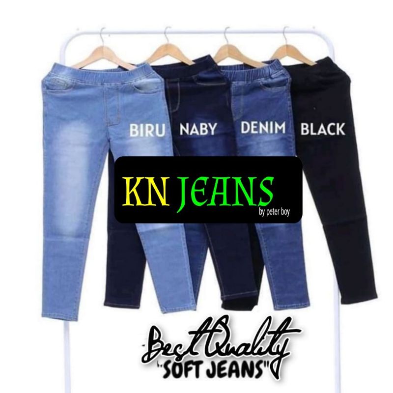 Play Jeans Legging Jeans Jumbo Jeans Pinggang Karet Jumbo Celana Jeans Bigsize