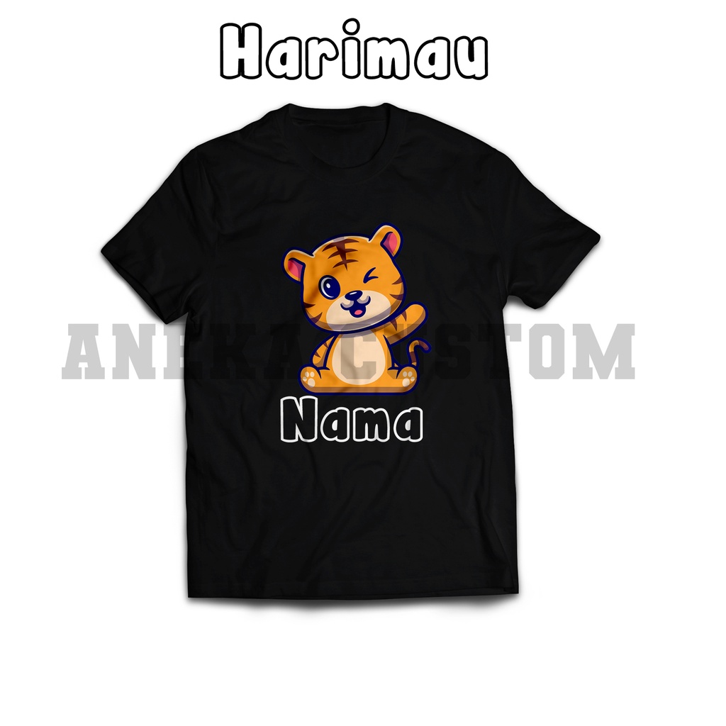 Kaos anak bebas nama karakter binatang / Kaos anak karakter binatang