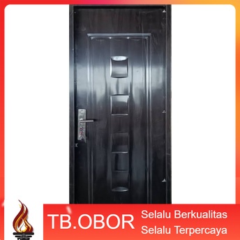 Pintu Baja Fortress JBS Urban 80.02 Kamar Tidur Utama Motif Kotak Minimalis Warna Coklat Urat Kayu