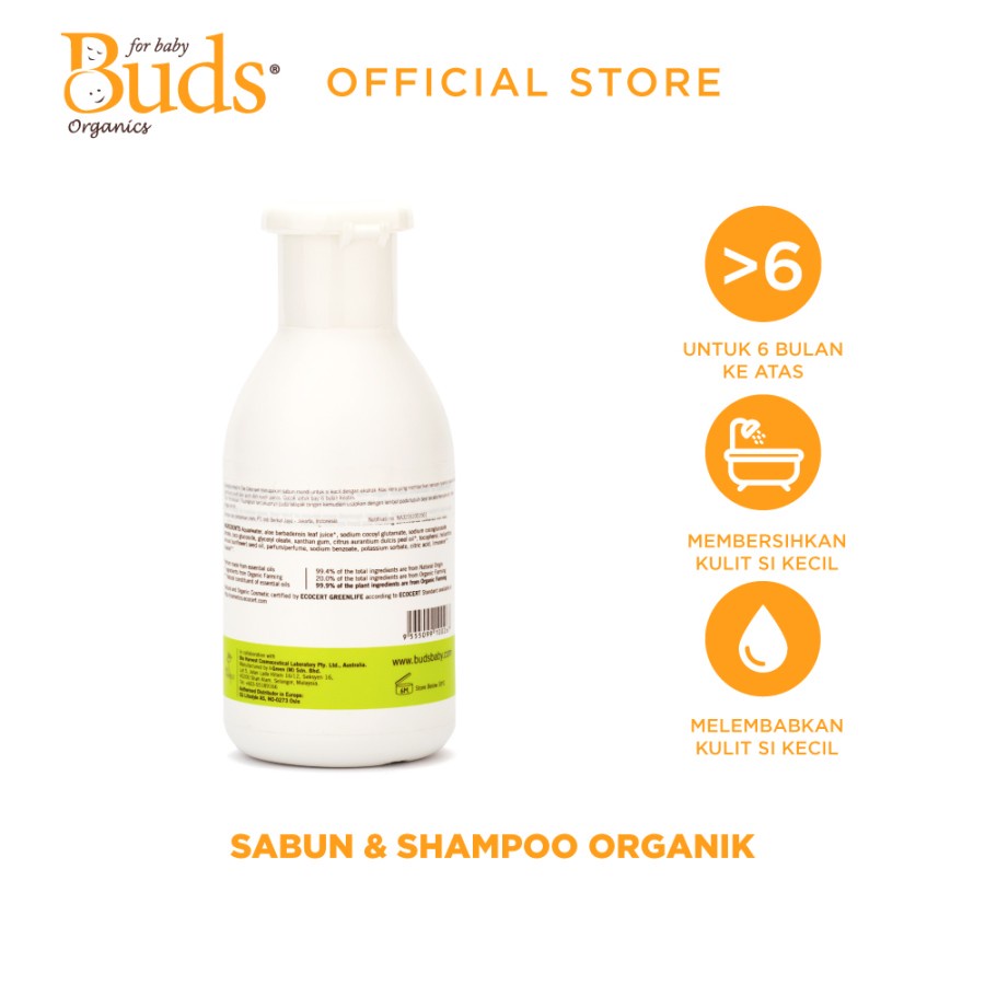 Buds Organics EVERYDAY Head To Toe Cleanser - Sabun Sampo Mandi