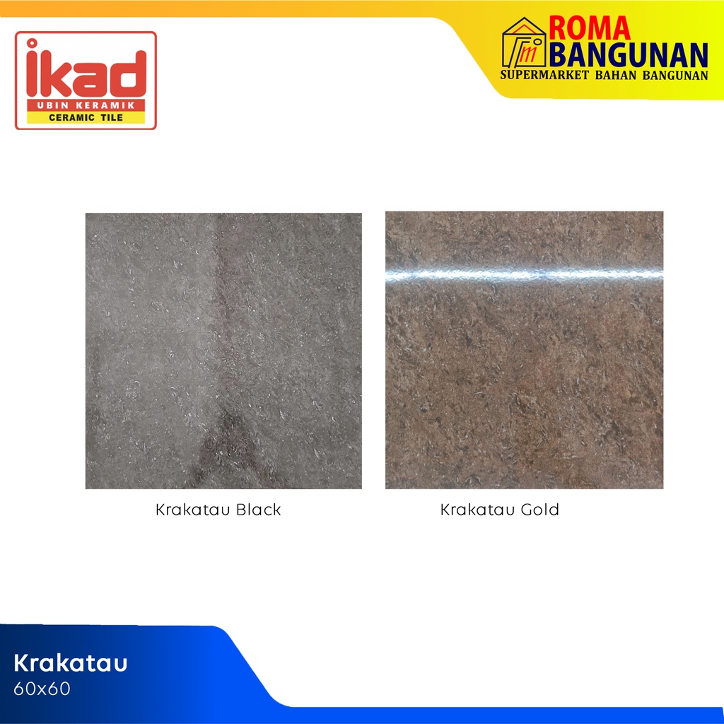 Ikad keramik lantai motif / keramik lantai Krakatau Black Krakatau Gold Series 60X60