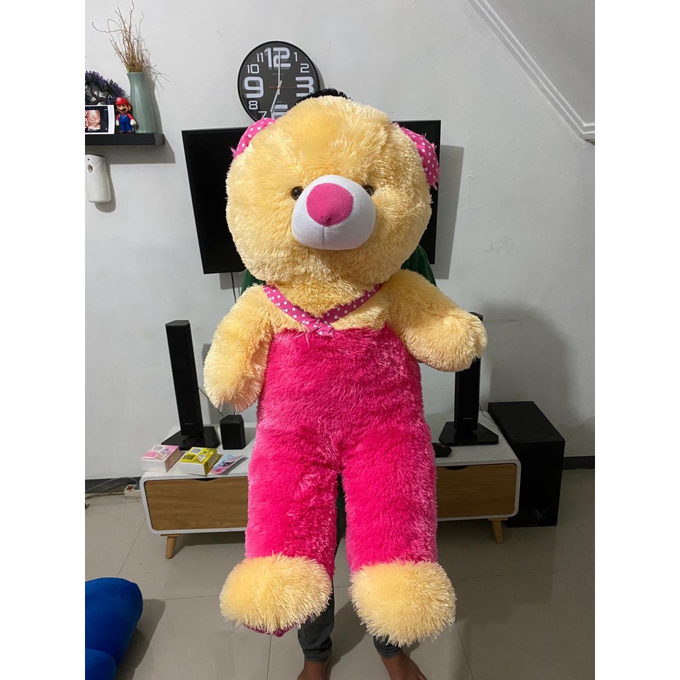 Boneka Teddy Bear Jojon Teddy Bear Overall Jumbo T90cm