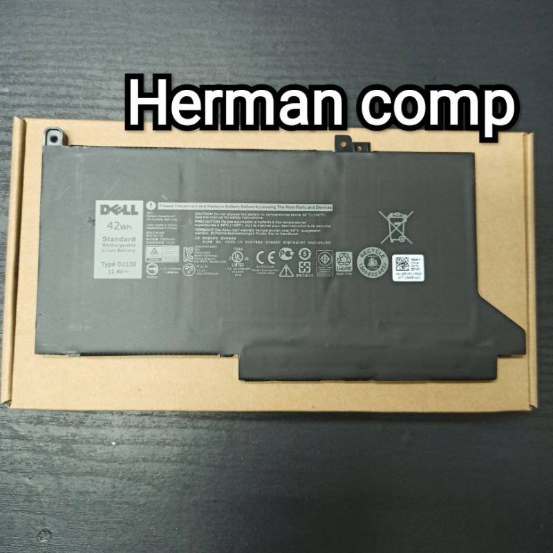 Original Baterai Dell Latitude 7280 7290 7380 7390 7480 7490 Model DJ1J0 42WH