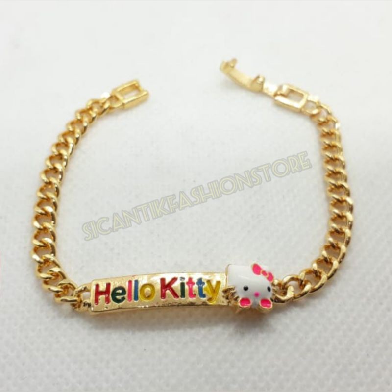 Gelang Titanium Perhiasan anak-anak hello Kitty terlaris anti Karat tidak luntur gelang anak bagus