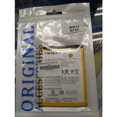 Baterai Original Oppo F3/F5 BLP631 Batre Battery Batrai