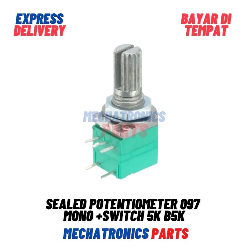 Sealed Potentiometer Potensiometer potensio meter 097 Mono +Switch 5K B5K