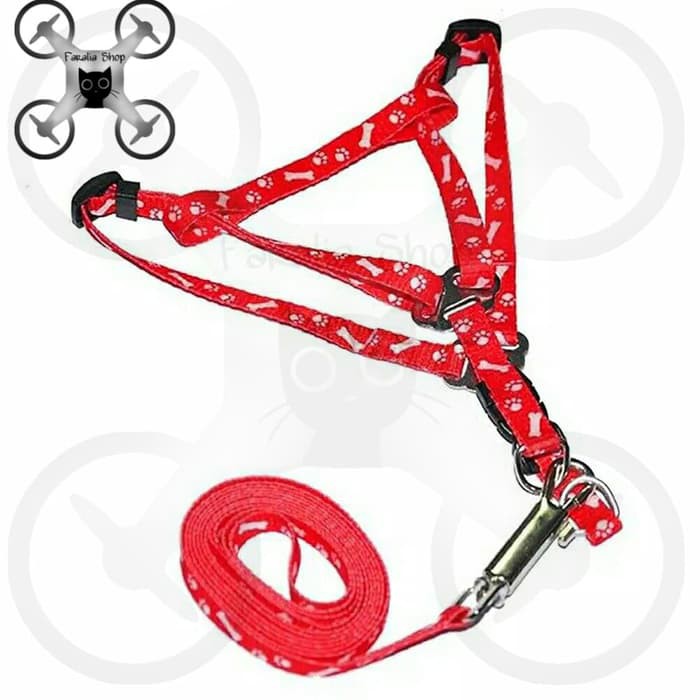 Pet Harness Kucing Anjing Musang Cat Dog Leash Harnes Motif Bone