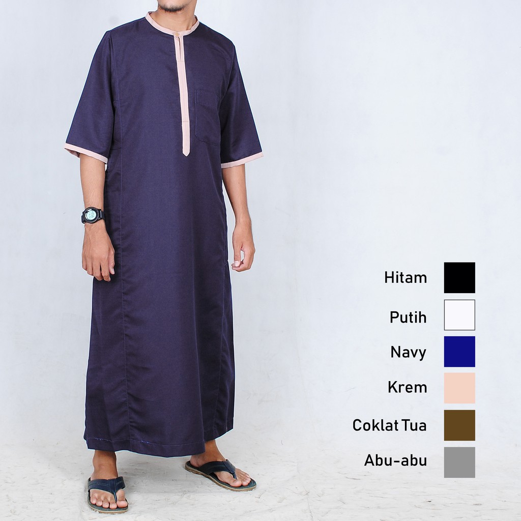 Gamis Pria / Gamis Pria Lengan Pendek / Jubah Pria Lengan Pendek / Jubah Pria Farrasi