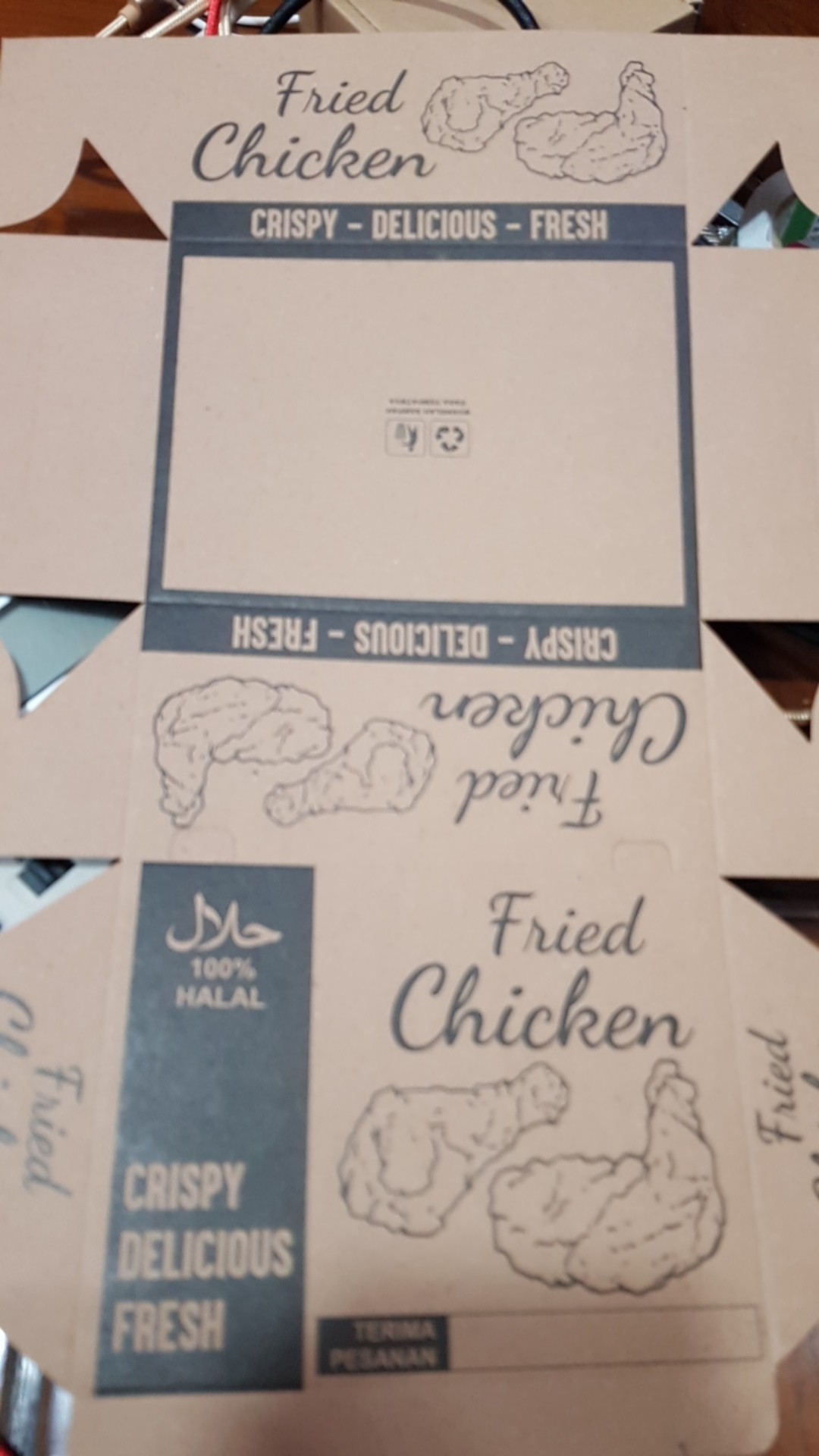 Box Fried Chicken Model 1pcs / Kotak Fried Chicken / Dus Ayam / Dus Fried Chicken / Box Ayam Goreng