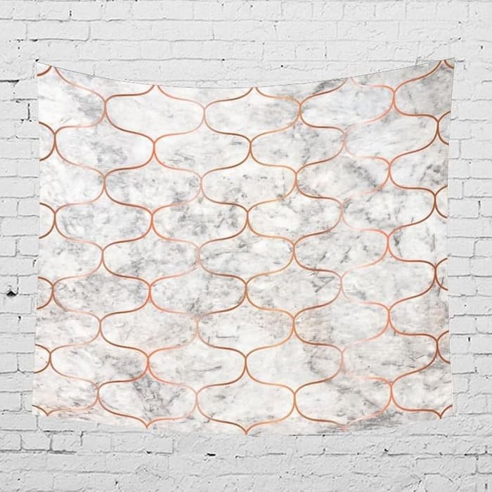 WALL DECO KAIN WARNA PUTIH ABU GARIS MERAH/HIASAN DINDING/DEKORASI DINDING