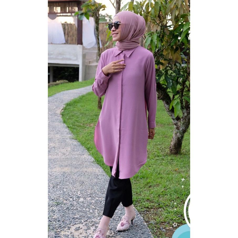 Aira Tunik - atasan wanita muslim - Tunik Rempel Polos - Tunik Payung - Baju Muslimah