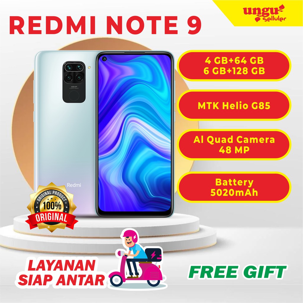 Handphone Xiaomi Redmi Note 9 RAM 4GB+64GB / 6GB+128 GB Garansi Resmi