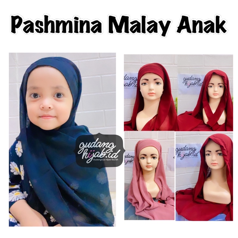 Pashmina Malay Anak | Pashmina Malaysia Anak Pashmina Melayu Anak Ceruty Premium | Hijab Anak | Mala