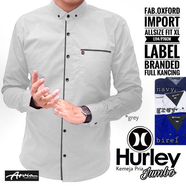 Kemeja pria hurley jumbo