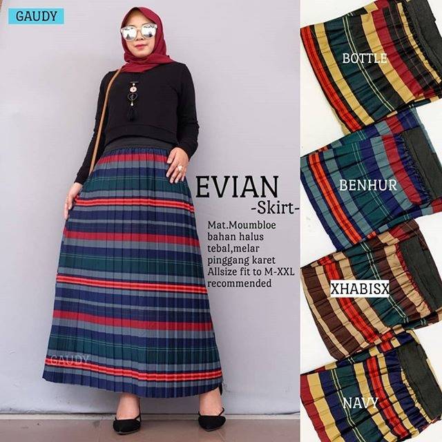 Evian Skirt Rok Moumbloe Plisket Two Tone