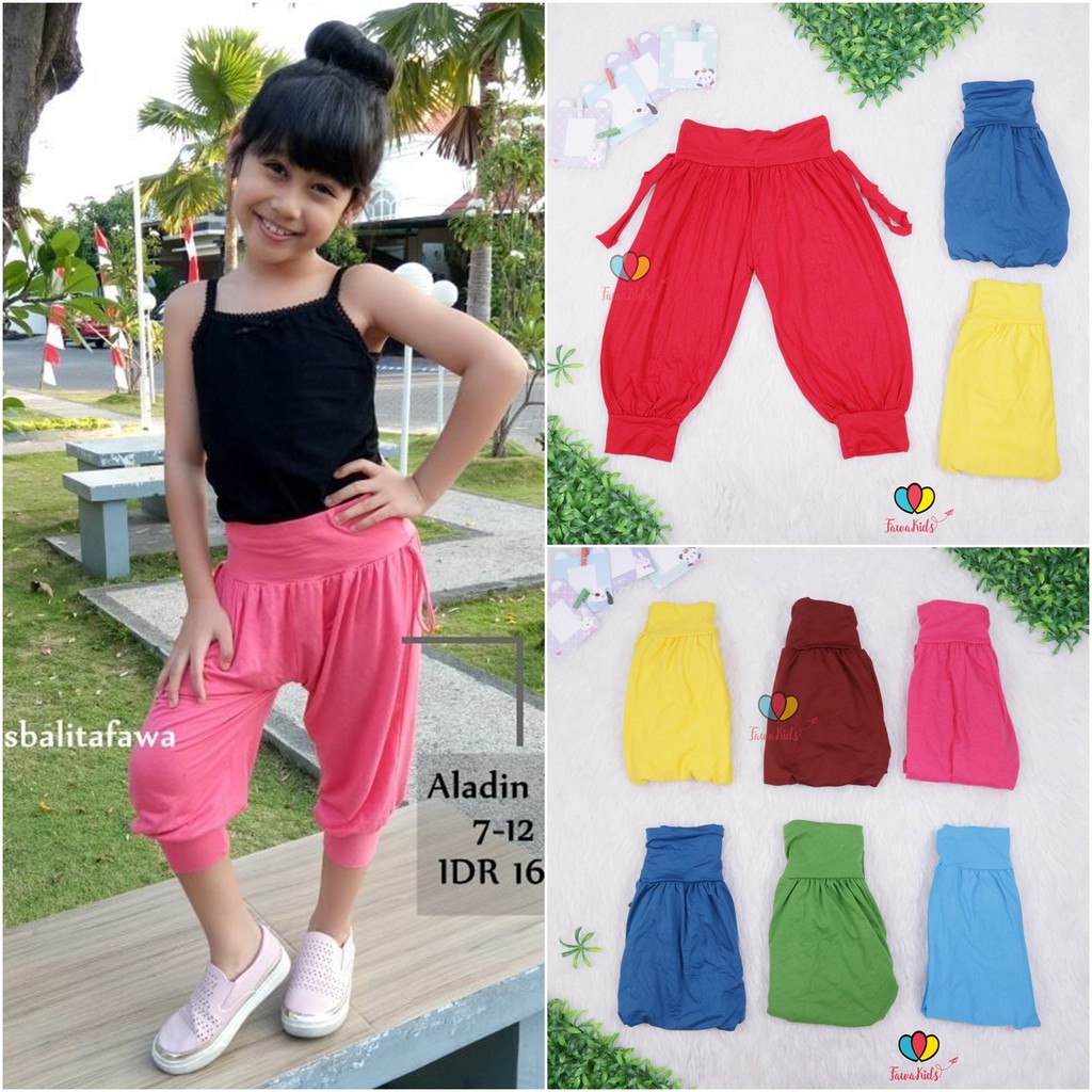 Aladin Polos uk 7-12 Tahun Celana Anak Perempuan Harian Pants Kids Murah Adem Motif Polos Panjang kiosbalitaaprilia