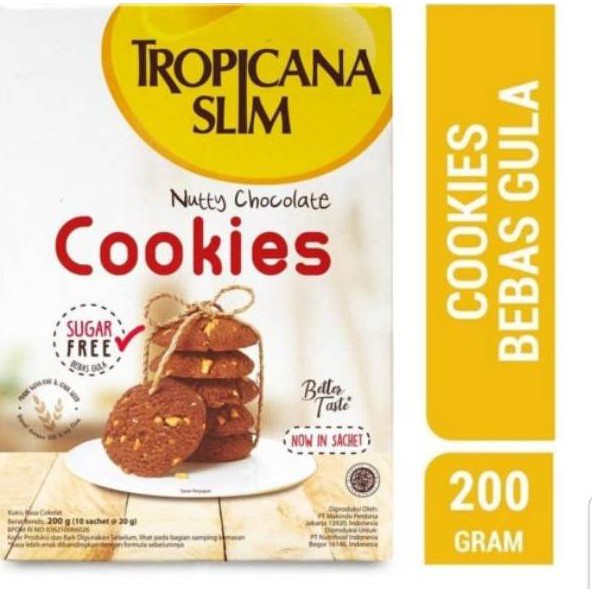 

T3rdiskonn Tropicana Slim Cookies Nutty Chocolate 200 gr Coklat Sugar Free Diet Keto Gula |U8C 005 .