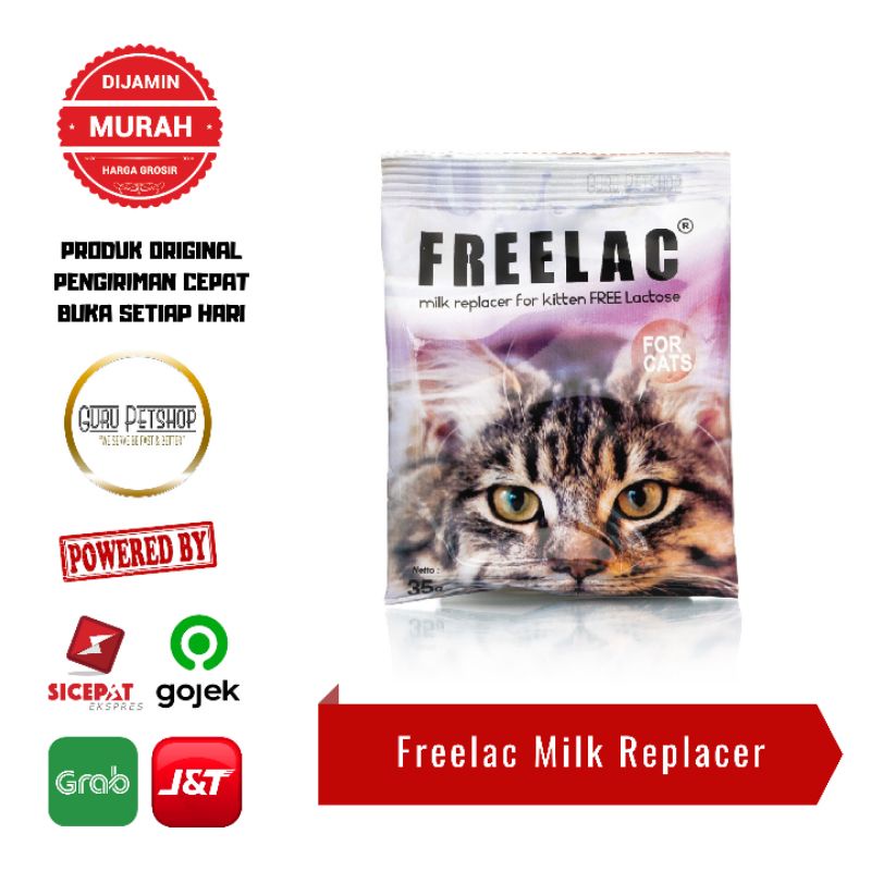 Susu Kucing Freelac Sachet 35gr Free Lactose / Susu Anak Kucing Kitten Bebas Lactosa Anti Alergi