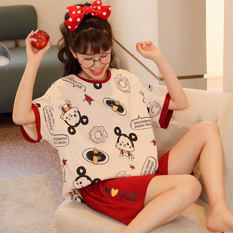 Baju tidur / piyama / baju santai wanita import korea murah BTB036 motif lucu