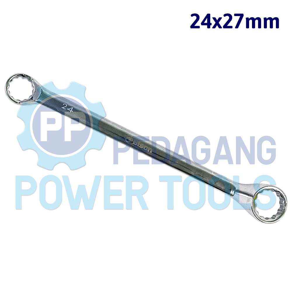 BISON KUNCI RING 24 X 27 MM ALAT BUKA BAUT MUR SPANNER WRENCH 24X27