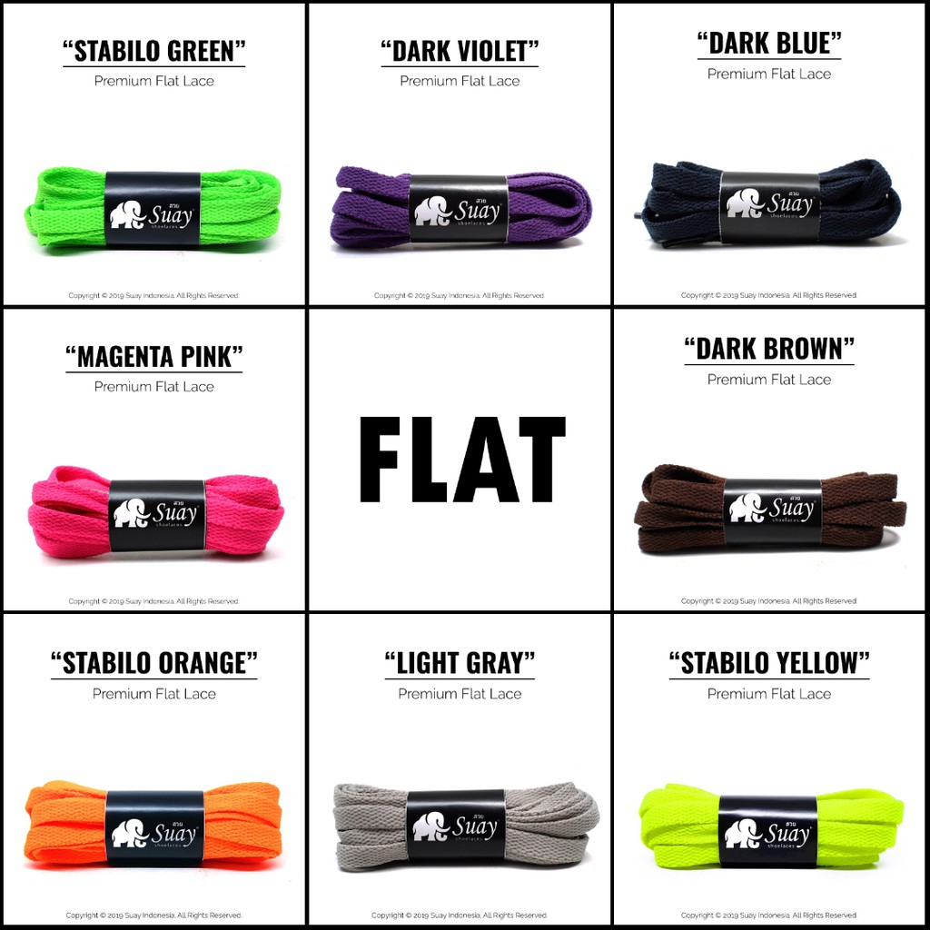 TALI SEPATU Sneaker Warna Warni Gepeng (FLAT) Panjang 115cm Suay Premium Shoelace SURABAYA-2