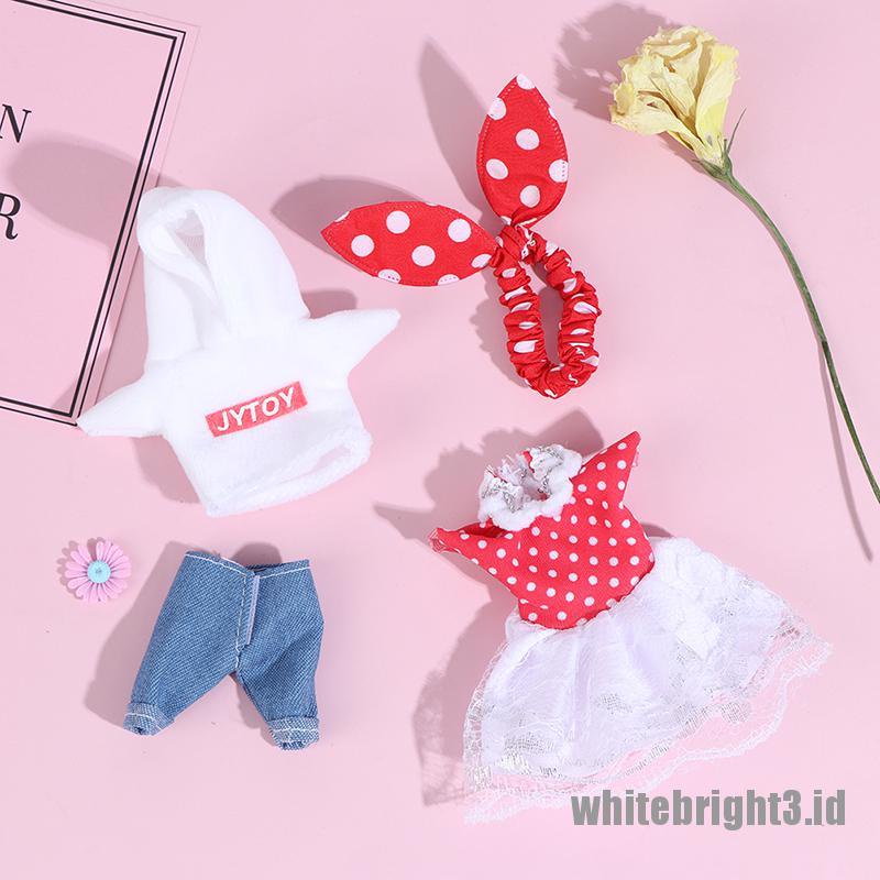 (white3) Mainan Dress Mini Tanpa Lengan Warna Putih Untuk Aksesoris Rumah Boneka 1: 8 DIY