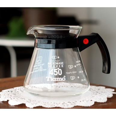 Tiamo Glasses Coffee server Black 450 CC / Ready Stock Tiamo Coffee Server 450ml Black / TIAMO 450CC