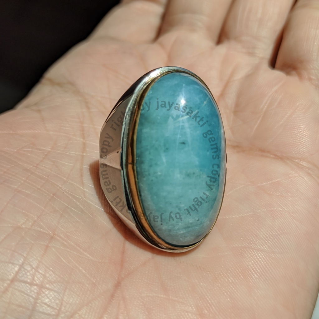 Natural Batu Akik Permata Aquamarine Berly Semi Pandan AMB01