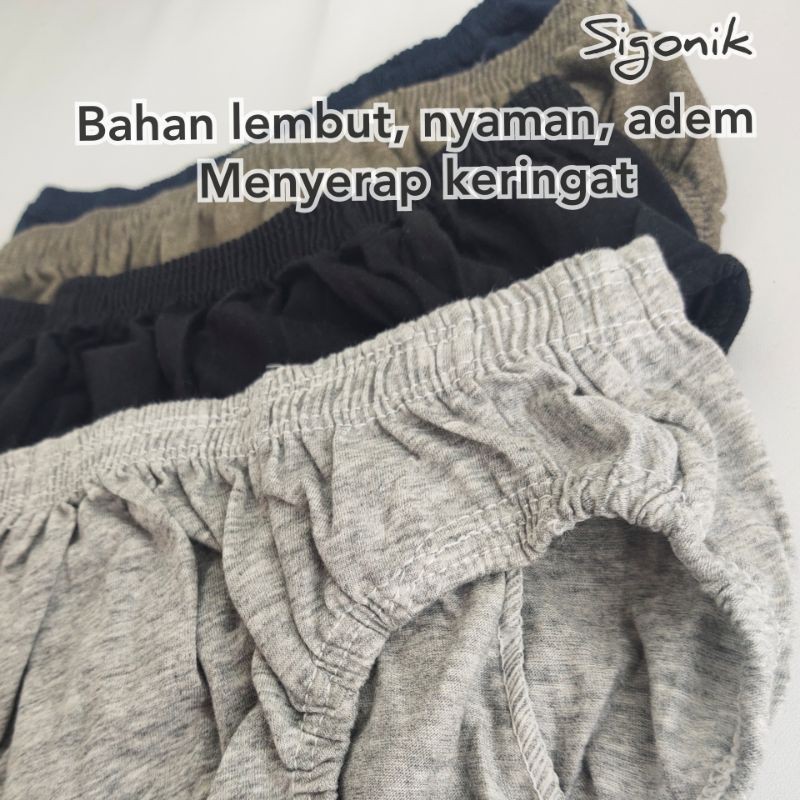 CD Celana Dalam Pria Dewasa Laki-laki M L XL XXL Cowok Ukuran big Size Jumbo Murah Nyaman Adem Man Men Katun Polos Motif Cawet Undies Sigonik